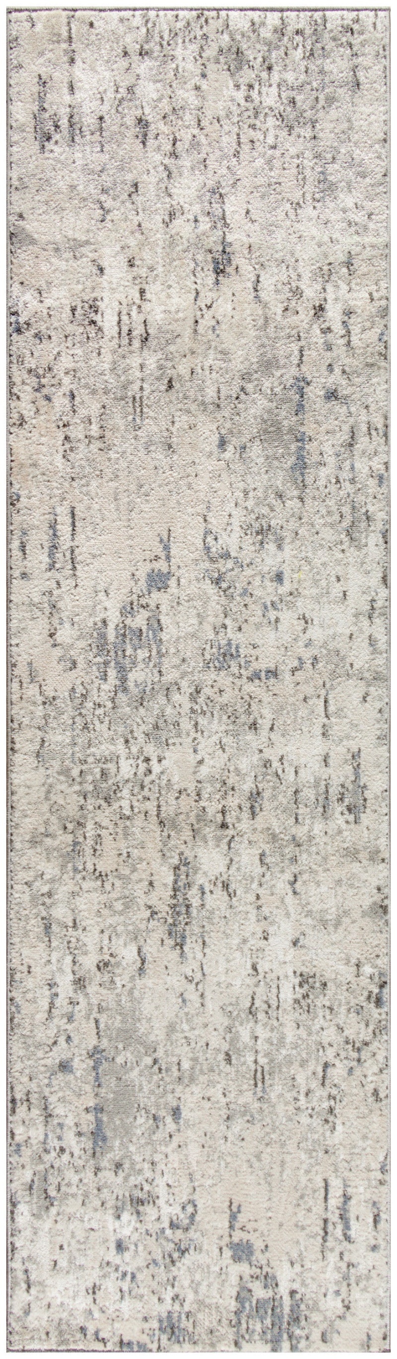 Quarry Qua01 Ivory Blue Grey Polypropylene Runner Rug