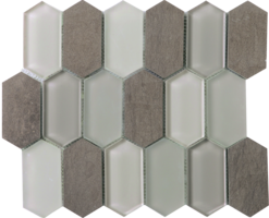 Metropolitan Mink Deco Stone & Glass Mosaic - Picket Fence - Honed