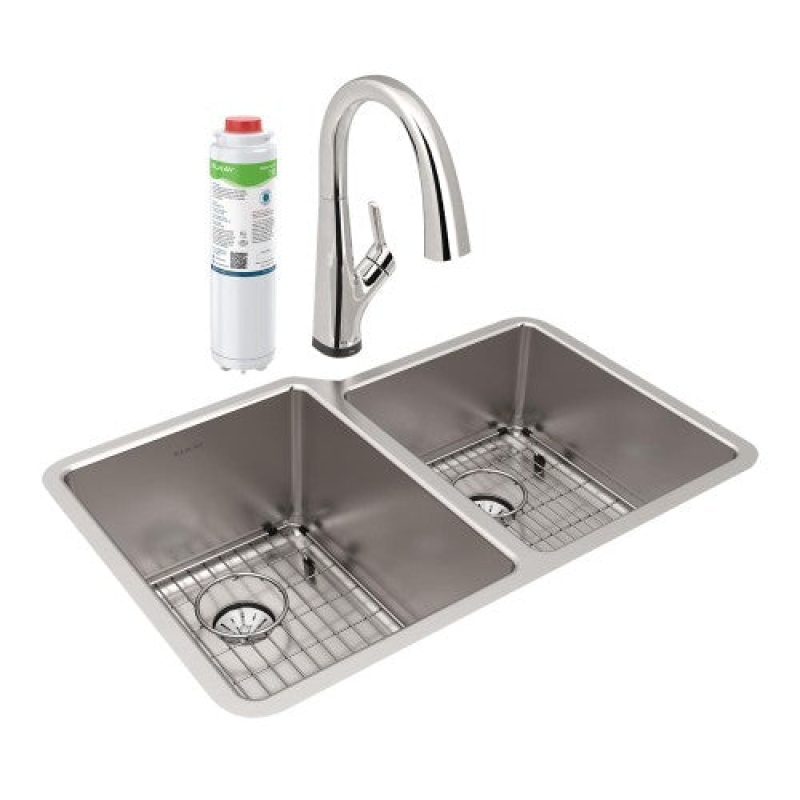Elkay Lustertone Iconix Double Bowl Workstation Sink