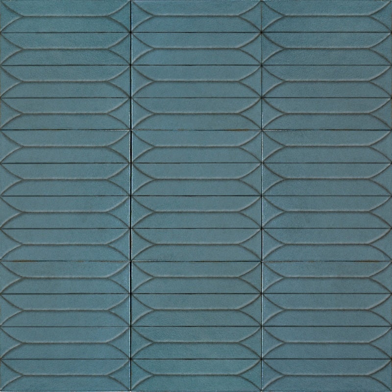 Terramater Laguna Wave Crest Porcelain Tile - Glossy - 3.5" X 15"
