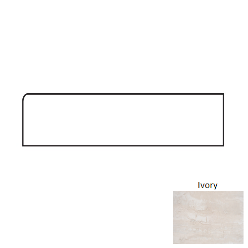 Tivoli Ivory Porcelain Floor Trim - 3" X 24" Bullnose