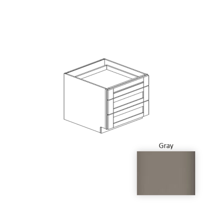 Gray Wood Kitchen Base Cabinet 30" x 24" x 34.5"