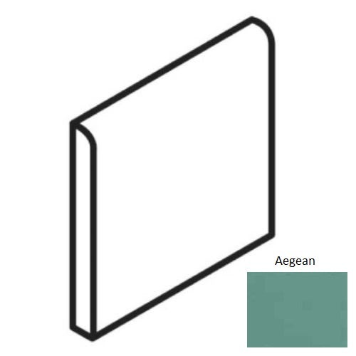 Keystones Unglazed Mosaic Aegean Porcelain Floor & Wall Trim - 2" X 2" Bullnose - Matte