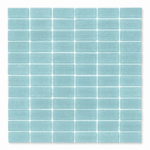 Cascade Azure Glass Mosaic - 1" x 2" Straight Set