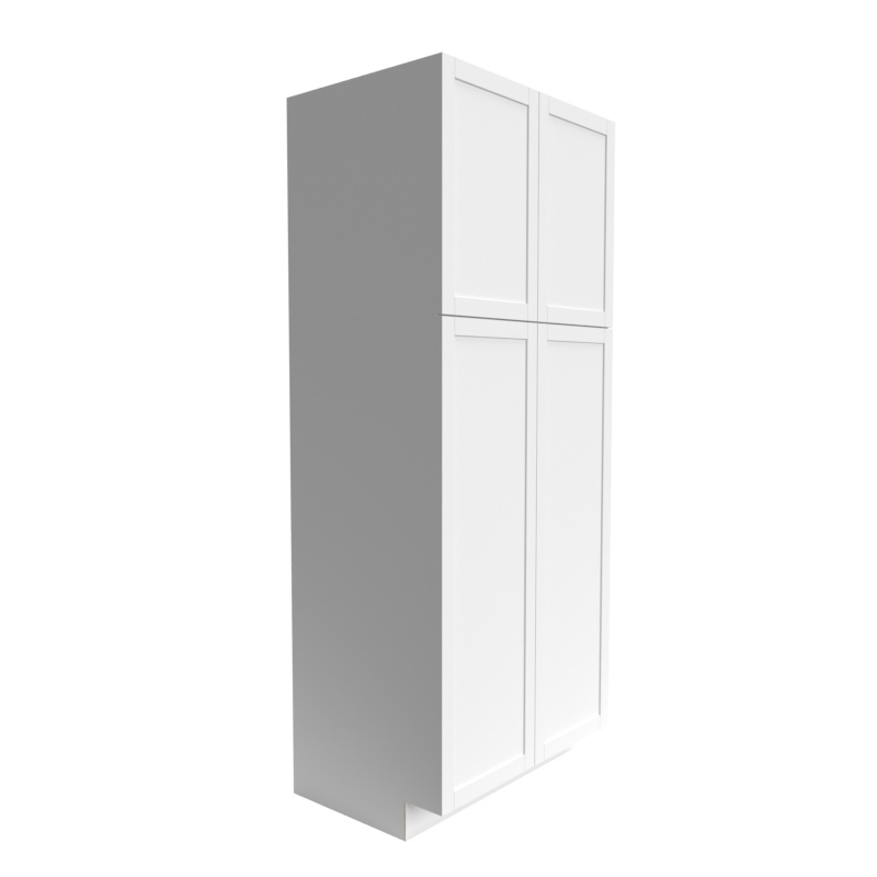 Single Shaker White Matte Wood Kitchen Pantry Cabinet - 30" X 96" X 24" (Assembly Required) - Matte