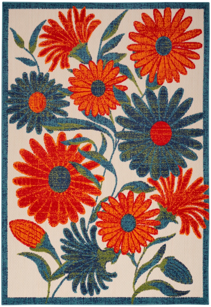 Aloha Alh33 Ivory Multicolor Outdoor Area Rug