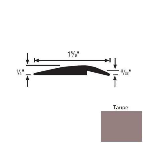 Flextones Taupe Vinyl 156 Underslung Reducer - 1 5/8" X 35 Ft Coils - Thermoplastic