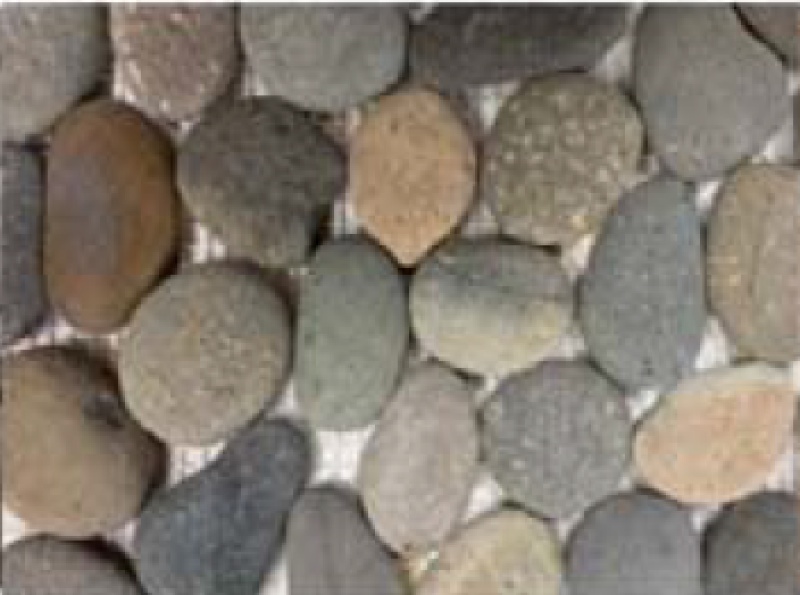 Island Rock Interlocking Swarthy Green Pebble Mosaic - 10 1/2" X 10 1/2" - Honed