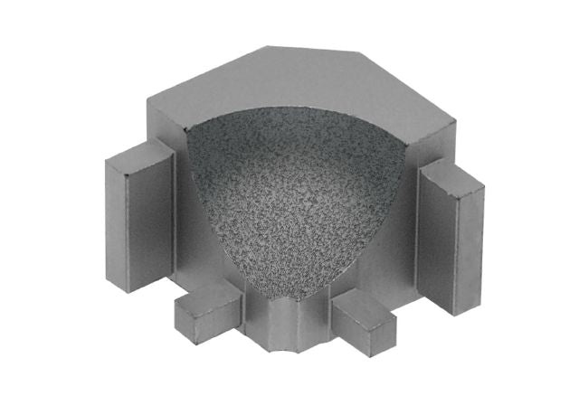Dilex Ahk 90 Degree Inside Corner Metal Tile Edging Trim - Pewter Textured Color Coated Aluminum - 1/2" X 1"