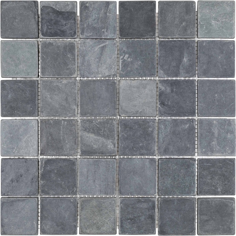 Black Slate Mosaic, 2" x 2", Tumbled