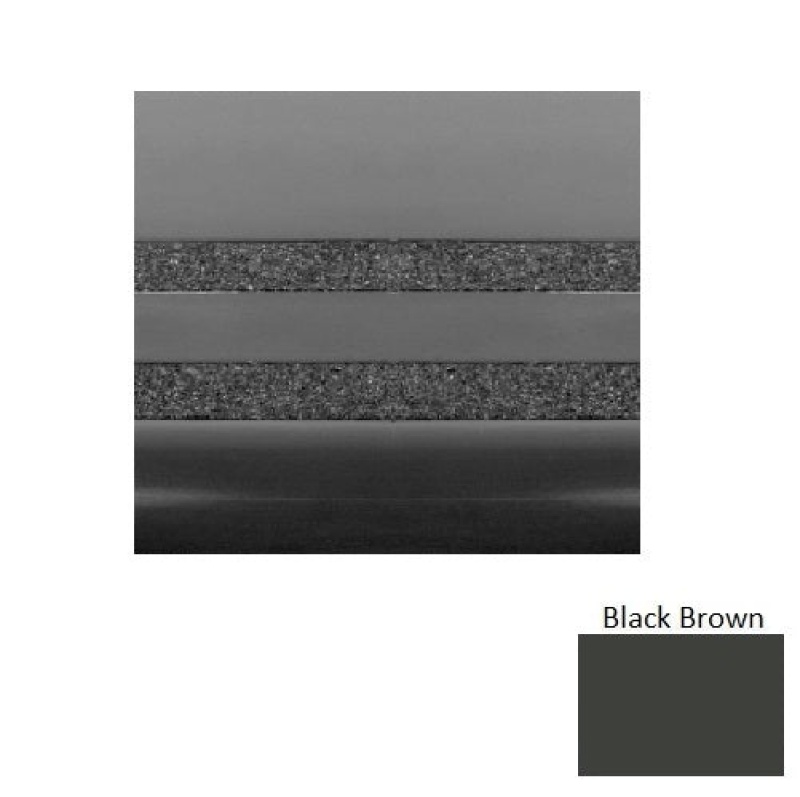 Solid 51 Black Brown Light Duty With Two 3/4 Inch Strips Rubber (Rd) With Safety Yellow Abrasive Strip Stair Tread - Smooth