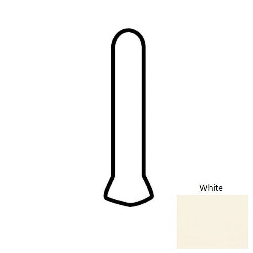 Anchorage White Porcelain Floor & Wall Trim - 1" X 6" Cove Base Outcorner - Unpolished