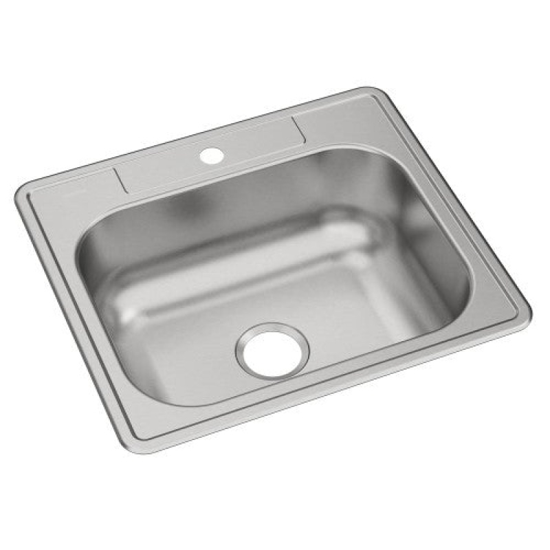 Lustertone Classic Stainless Steel Drop-In Single Bowl Kitchen Sink