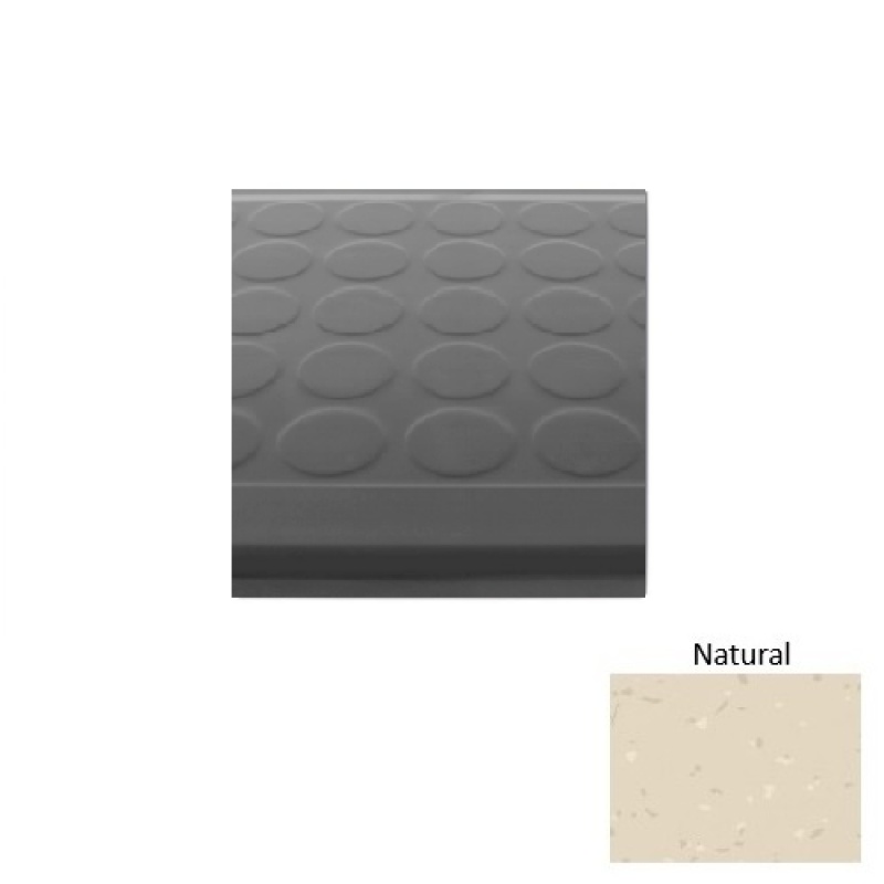 Symmetry 92 Natural Low Profile Raised Circular Rubber (Sq) Stair Tread - Textured