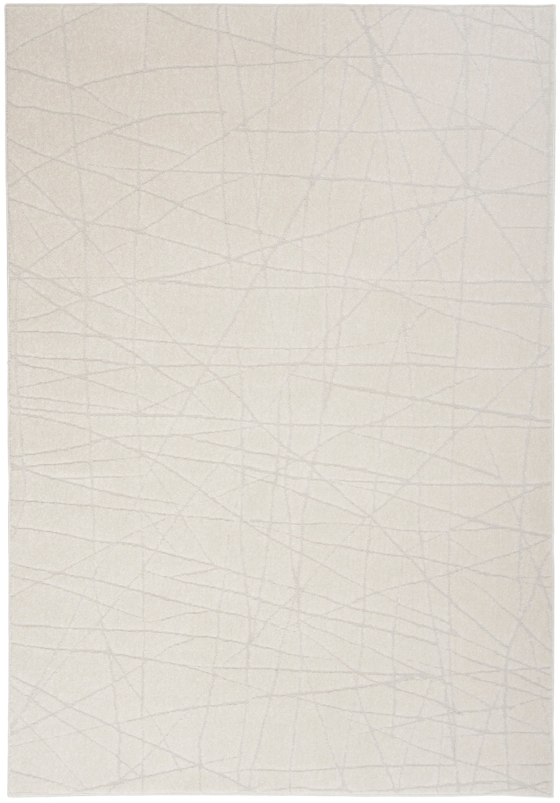 Ivory Polypropylene Modern Area Rug 5 Ft x 7 Ft