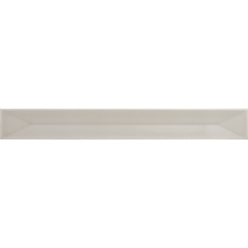 Flatiron Deco Grey Ceramic Tile - Glossy - 2" X 16"