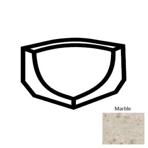Keystones Unglazed Mosaic Marble Porcelain Floor & Wall Trim - 1" X 1" Cove Base Incorner Round - Matte