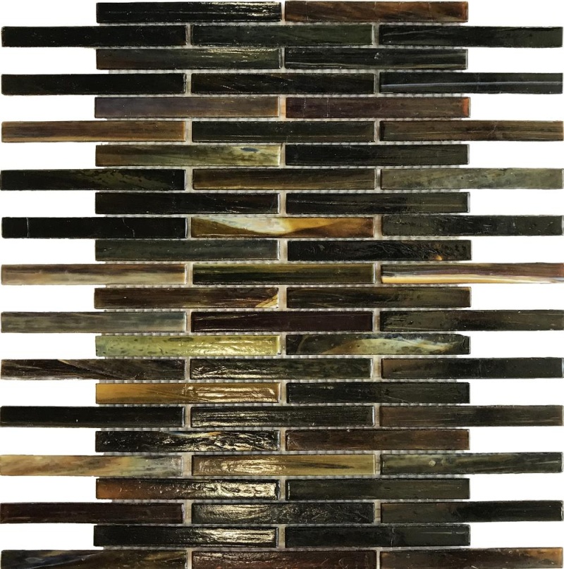 Stained Glass Bronze Glass Mosaic - Brick - Glossy
