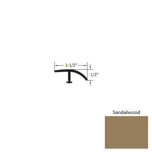 Johnsonite Sandalwood Vinyl T Molding Trim