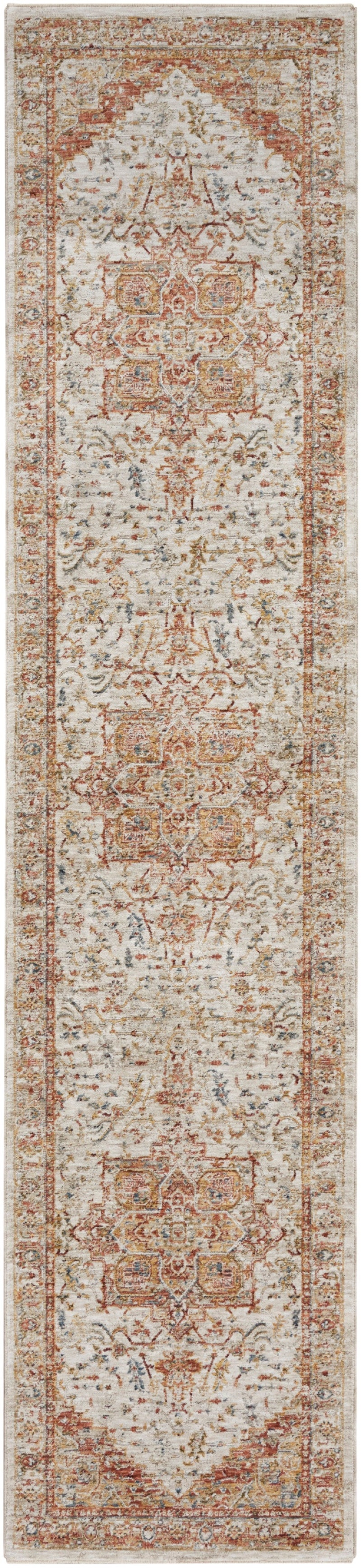 Sahar Shr06 Ivory Rust Polyester Vintage Area Rug