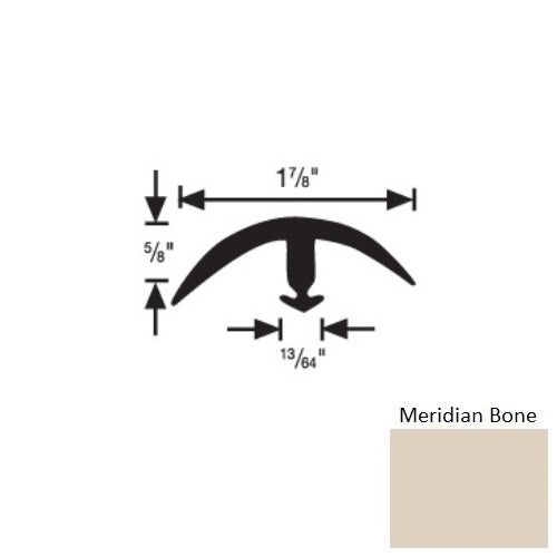 Flextones Meridian Bone Vinyl 164 Snap Down Super Edge - 1 7/8" X 12 Ft - Thermoplastic