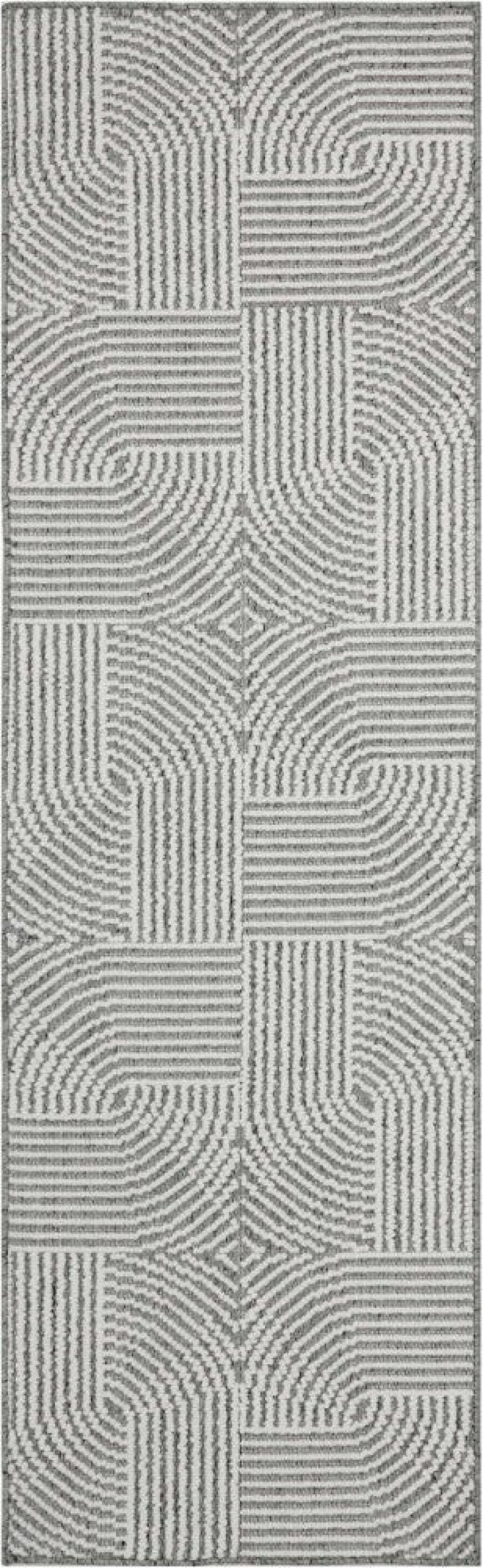 Natural Texture Charcoal Ivory Ntx02 Polyester Contemporary Area Rug - 8 Ft Runner - Charcoal Ivory