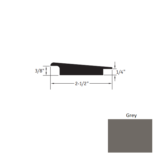 Johnsonite Grey Vinyl Moulding / Trim for Wheeled Traffic Transition