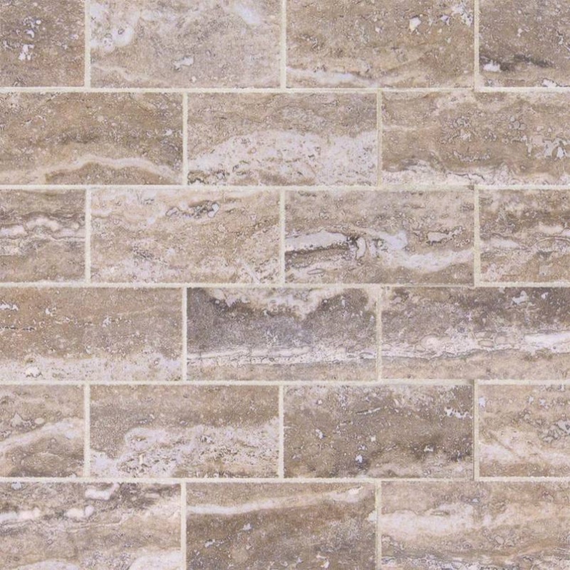 Veneto Gray Porcelain Mosaic - 2" X 4" Brick - Polished