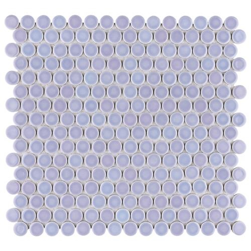Hudson Lavender Porcelain Mosaic - Penny Round - Glossy