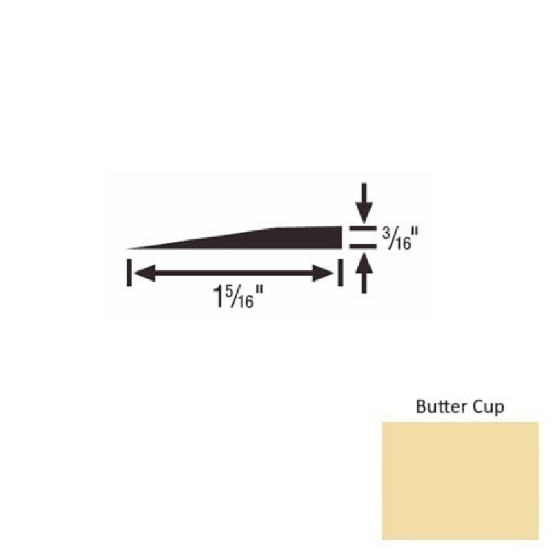 Solid 23 Butter Cup Rubber Reducer Strip