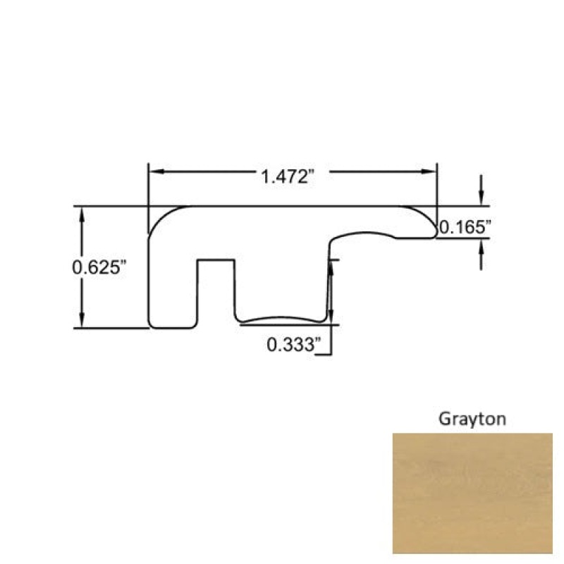 Seaside Grayton Laminate Wood Moulding / Trim - 94" End Cap - Embossed