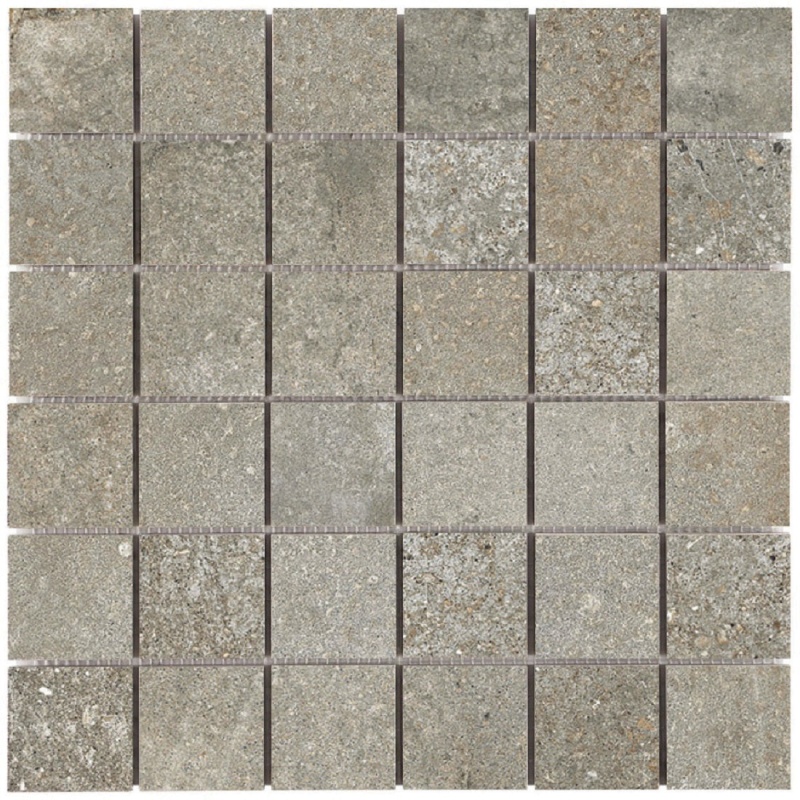 Brooklyn Cemento Toupe Porcelain Mosaic - 2" X 2" - Honed