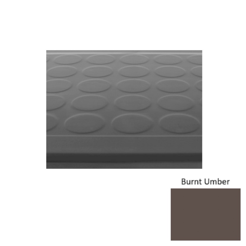 Solid 92 Burnt Umber Low Profile Raised Circular Rubber (Sq) Stair Tread - Textured