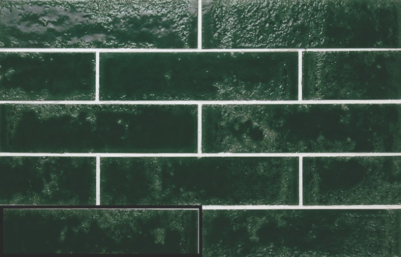 Pukka Basil Green Ceramic Tile - Glossy - 2.5" X 10"