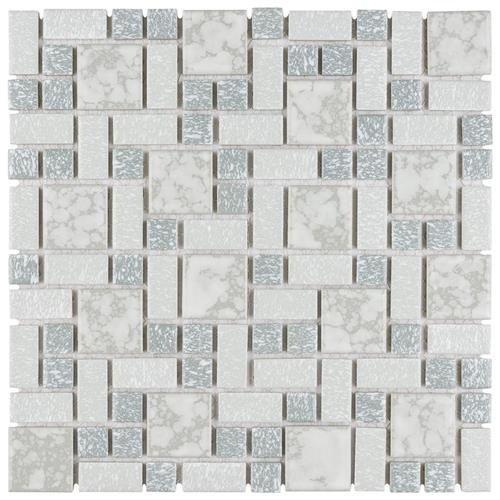 University Light Grey Porcelain Mosaic - Block Random - Mixed