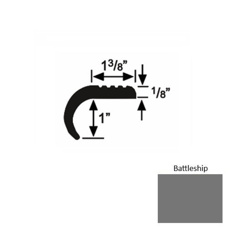 Solid 06 Battleship Rubber Domestic Stair Nosing