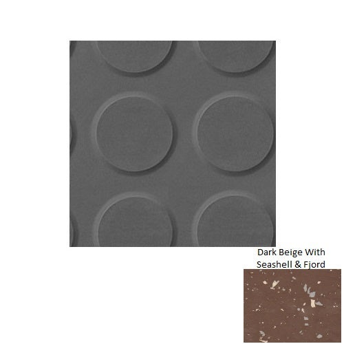 Spextones Dark Beige With Seashell & Fjord Rgt Radial Ii Rubber Distinct Designs Tile - Textured - 18" X 18"