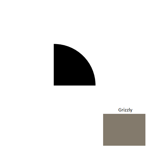Johnsonite Grizzly Rubber Moulding / Trim - 1/2" X 8 Ft (96") X 1/2" Millwork Quarter Round - Millwork Quarter Round