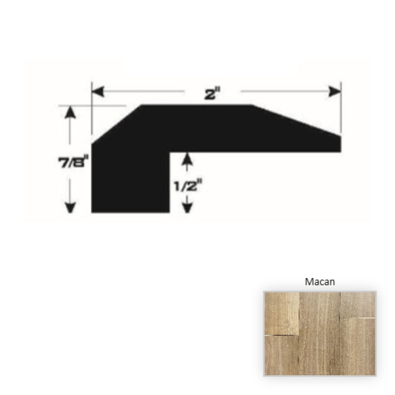 Barcelona European Walnut Macan Hardwood Moulding / Trim - 90" Threshold - Uv Urethane