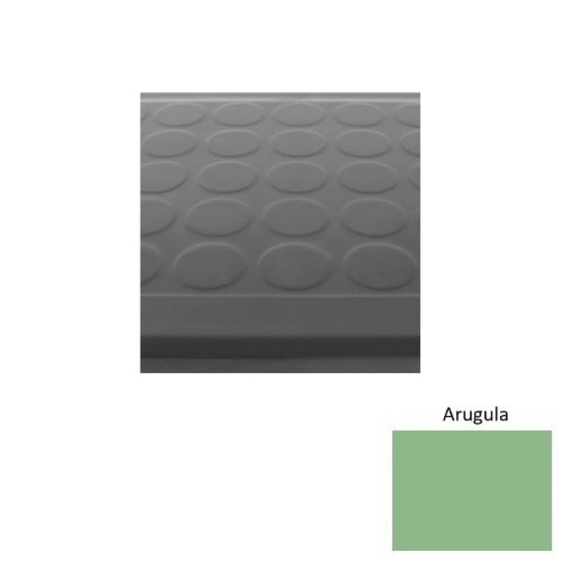 Solid 92 Arugula Low Profile Raised Circular Rubber (Sq) With Safety Yellow Abrasive Strip Stair Tread - Textured