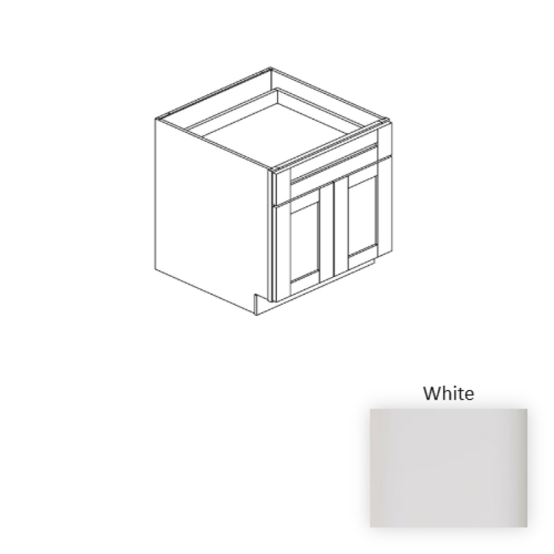 White Wood Kitchen Base Cabinet 24" x 24" x 34.5"
