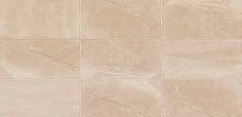 Merit Cool Beige Porcelain Tile - Matte - 12" x 24"