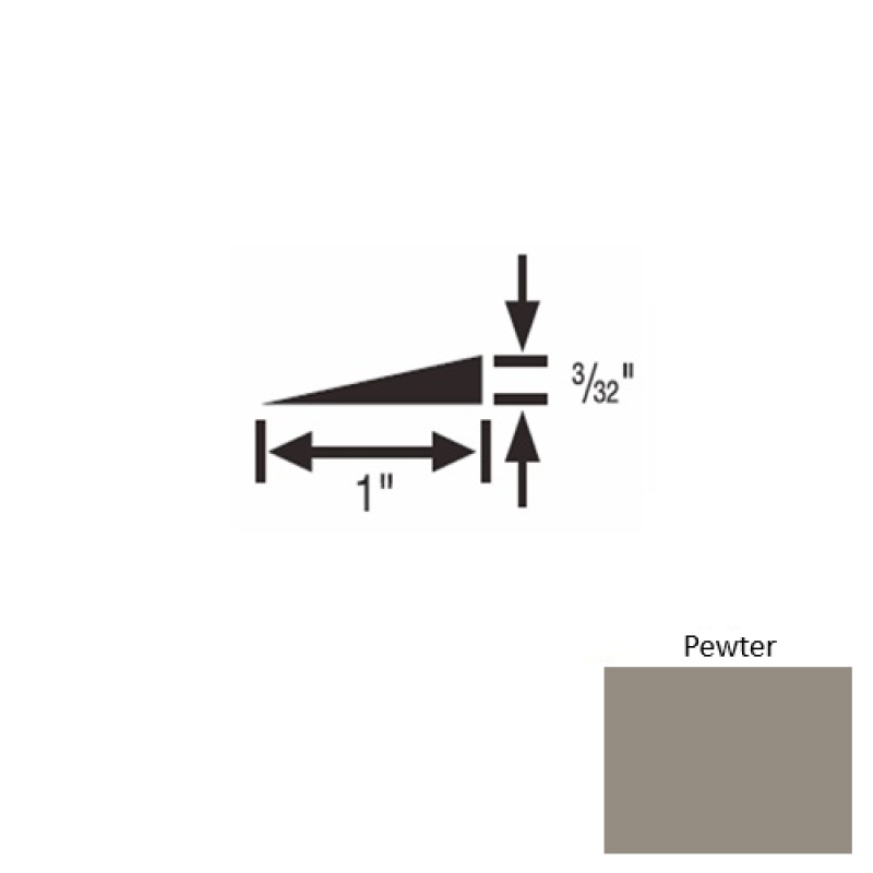 Solid 48 Pewter Rubber Reducer Strip