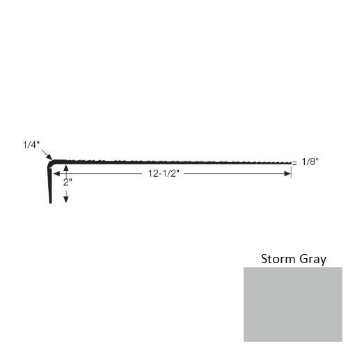 Storm Gray Vinyl Moulding / Trim - 12 1/2" X 72" Stair Tread (G72vts) - Ribbed