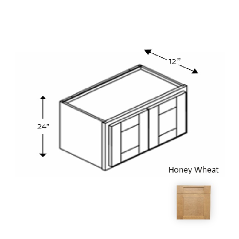 Framed Shaker Deluxe Honey Wheat Wall Cabinet