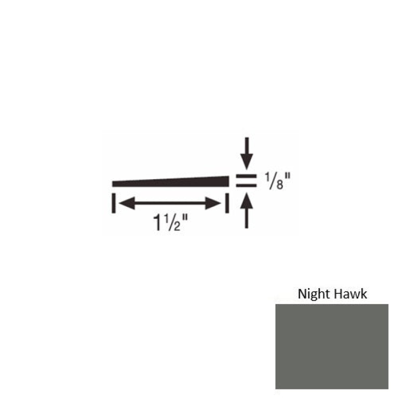 Solid 45 Night Hawk Rubber Reducer Strip - 1 1/2" X 9 Ft (108") X 1/8"