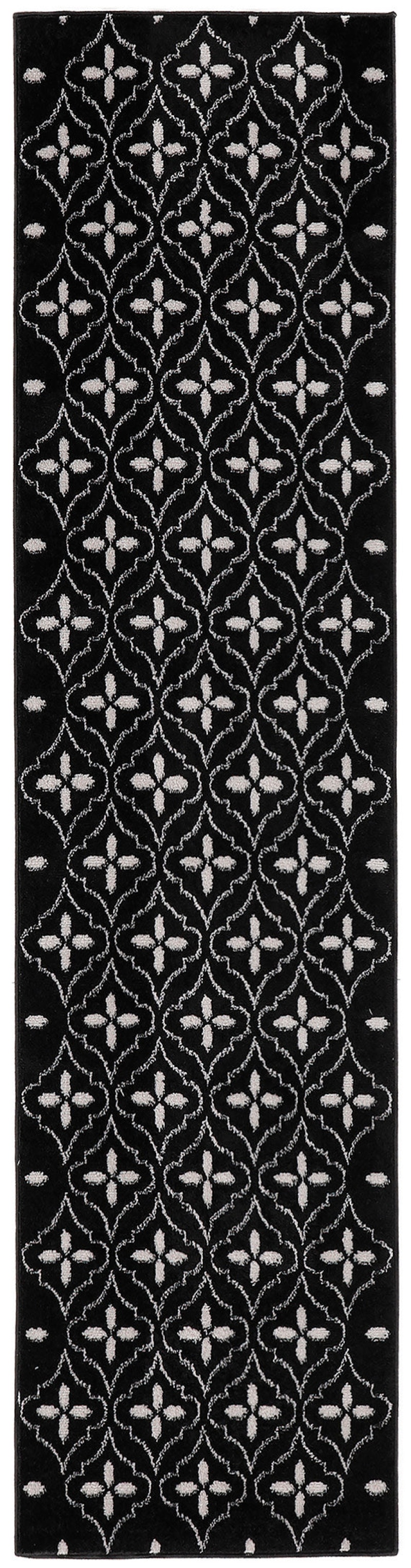 Nourison Essentials Black Ivory Modern Area Rug