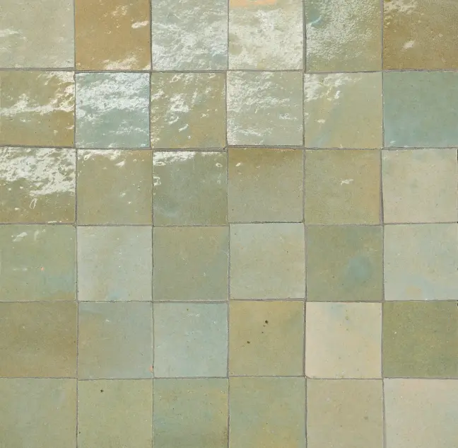 Zagora Vert Gris Ceramic Mosaic - 2" x 2" Glossy