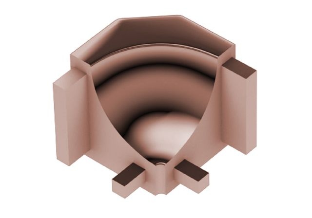 Dilex Ahk 90 Degree Inside Corner Metal Tile Edging Trim - Polished Copper Anodized Aluminum - 1/2" X 1"