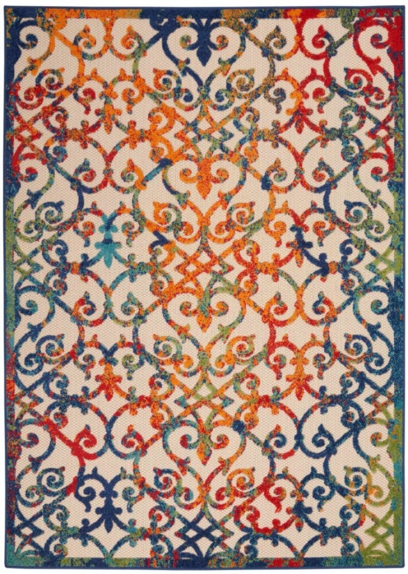 Aloha Multicolor Alh21 Polypropylene & Polyester Contemporary Area Rug - 8 Ft X 11 Ft - Multicolor